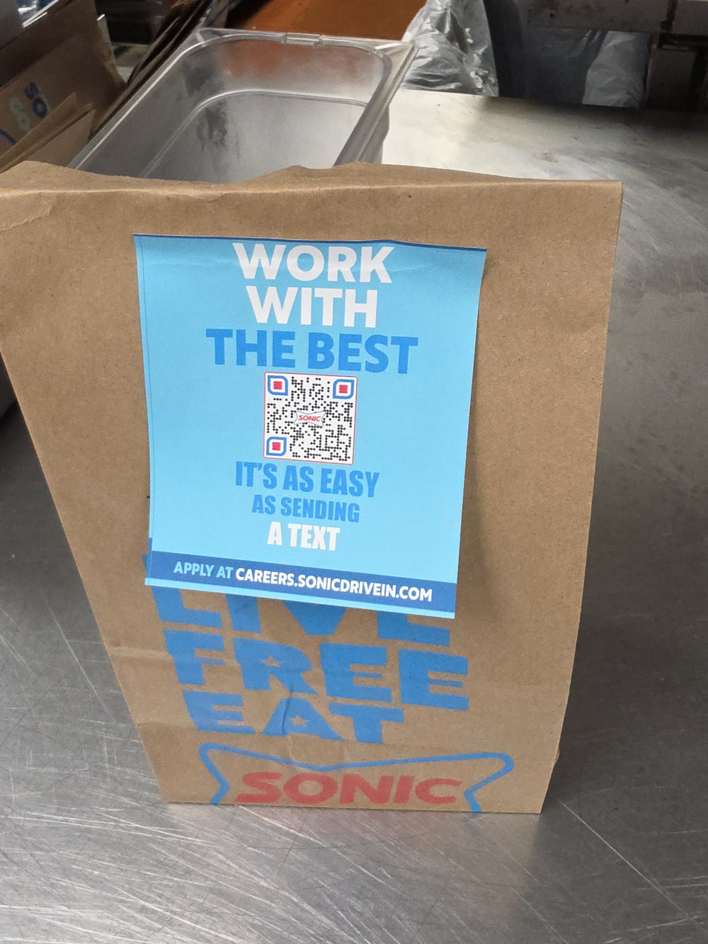 Promo sticker, applied