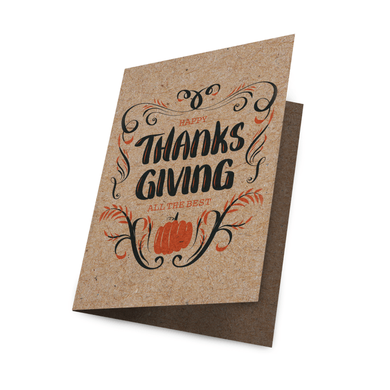 Kraft Greeting Card — 18pt Kraft Board