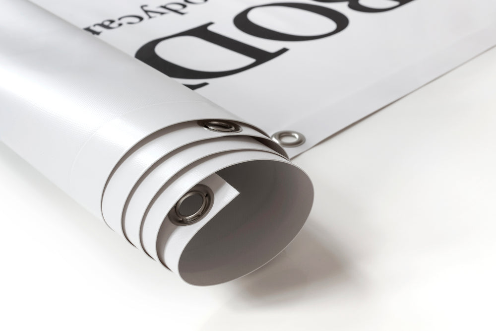 Vinyl banner — hemmed & grommeted